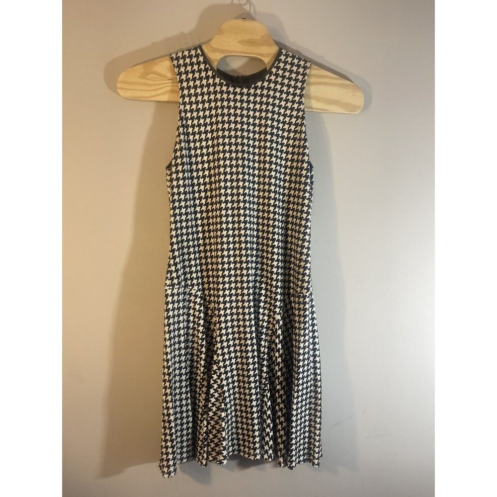 Lauren by Ralph‎ Lauren Women Ivory/Black  Houndstooth Casual Dress Size XL